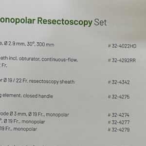 ACKERMANN  SET DE RESECTOSCOPIO MONOPOLAR  19/22 Fr.